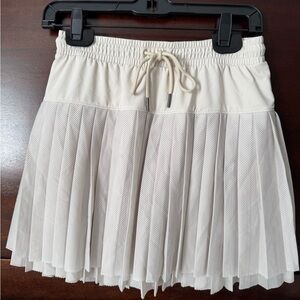 Zella Cream Pleated Skirt